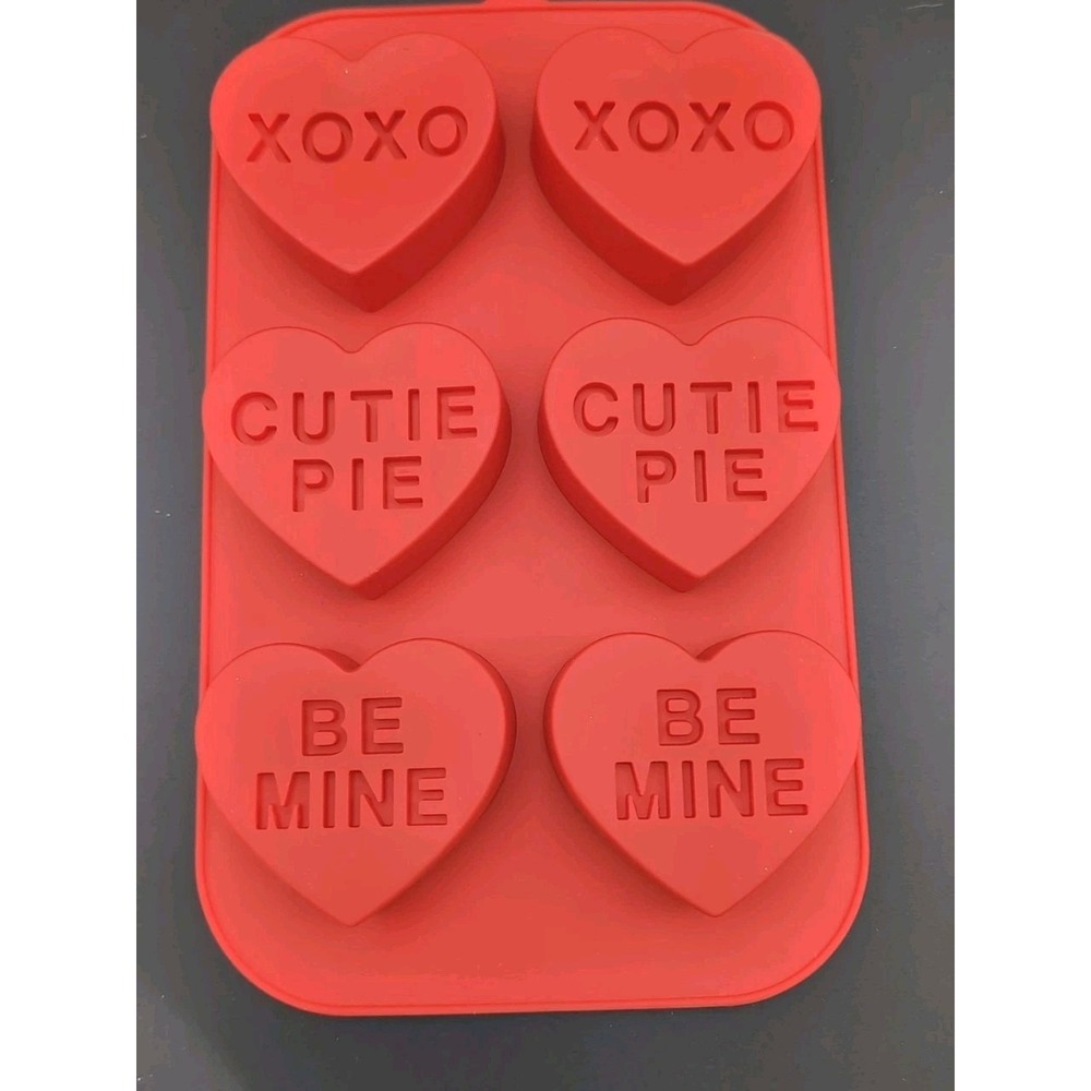 Valentine's Day Silicone 3D Heart Shaped Mold soap Chocolate Baking red